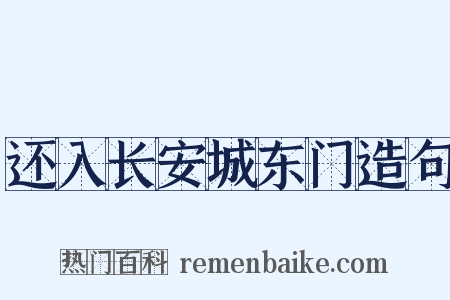 还入长安城东门造句是什么意思的图片